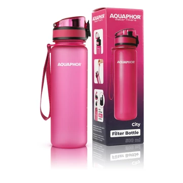Aquaphor City kulacs szűrővel 500 ml rózsaszín
