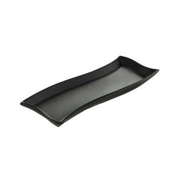 Ambition Salsa hullámos kínálótál 30x10 cm fekete