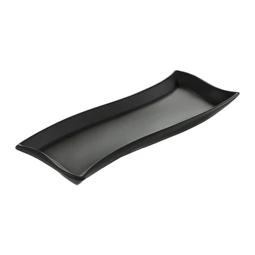 Ambition Salsa hullámos kínálótál 35x12 cm fekete