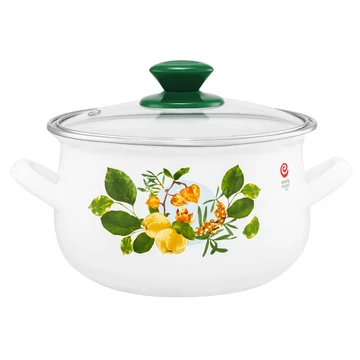 Emalia Olkusz zománcozott fazék fedővel 24 cm/6 l birsalma