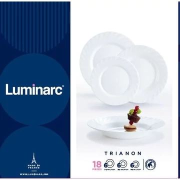 Luminarc Trianon étkészlet 18 részes fehér