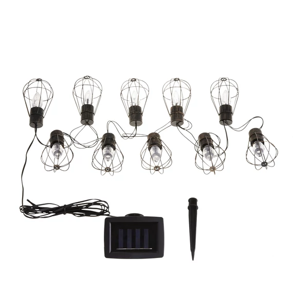 Patio napelemes kerti fényfüzér 3.8 m lámpa