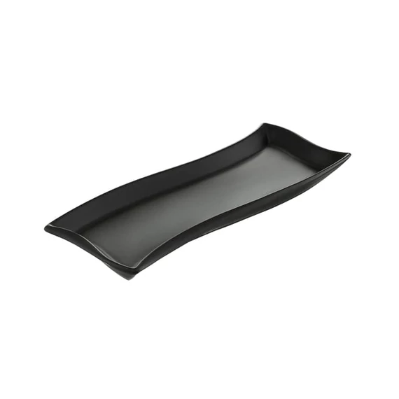 Ambition Salsa hullámos kínálótál 30x10 cm fekete