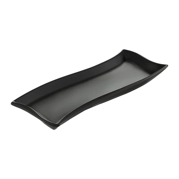 Ambition Salsa hullámos kínálótál 35x12 cm fekete