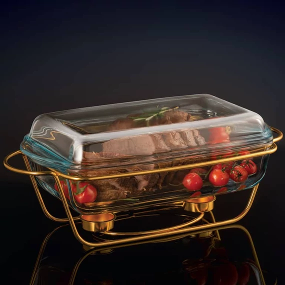 Ambition Saule hőálló sütőedény melegentartóval 3.9 l arany