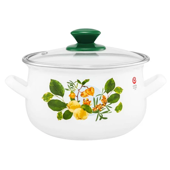Emalia Olkusz zománcozott fazék fedővel 24 cm/6 l birsalma