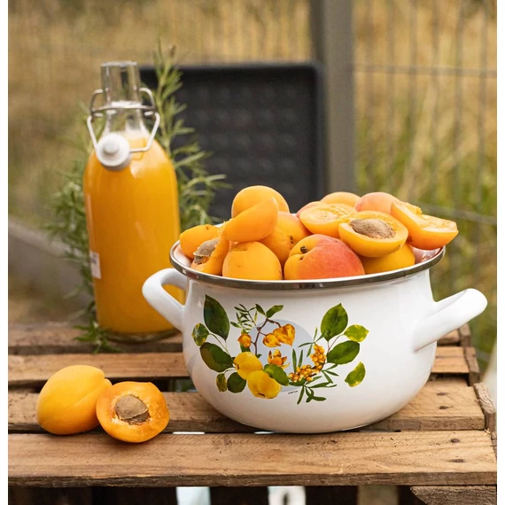 Emalia Olkusz zománcozott fazék fedővel 24 cm/6 l birsalma