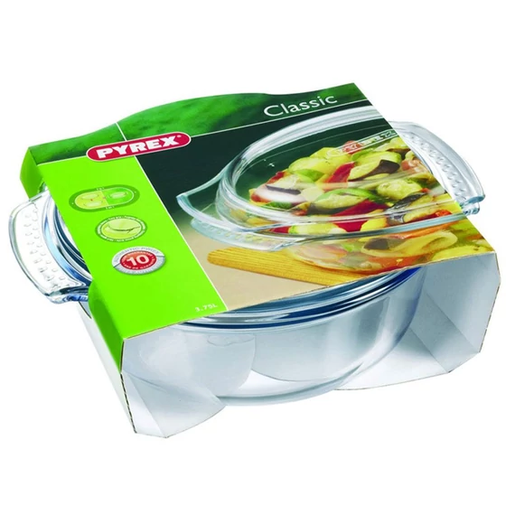 Pyrex Classic kerek hőálló edény fedővel 5 l