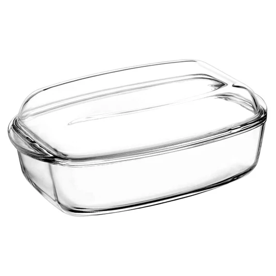 Pyrex Essentials szögletes hőálló edény fedővel 4.6 l