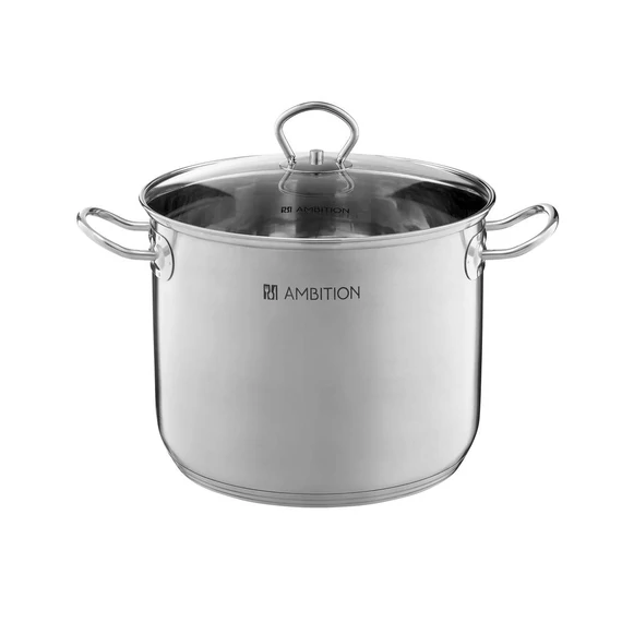 Ambition Acero fazék 38 cm/30 l üveg fedővel
