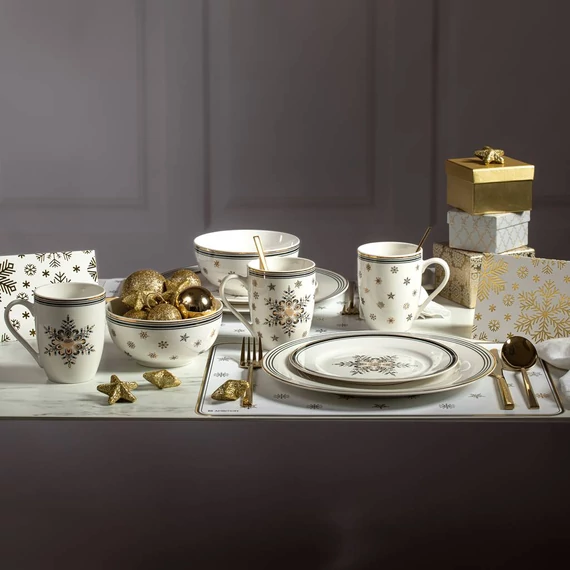 Ambition Art Deco Stars asztali alátét 40x30 cm kis hópelyhek