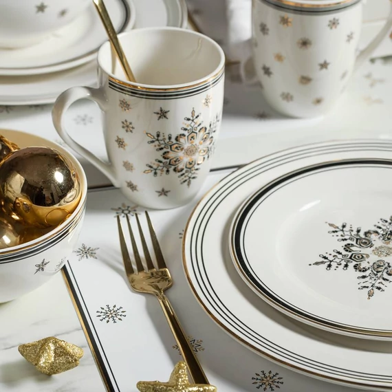 Ambition Art Deco Stars asztali alátét 40x30 cm kis hópelyhek