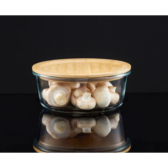 Ambition Natural kerek tároló bambusz tetővel 600 ml