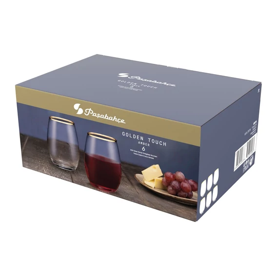 Pasabahce Amber vizes pohár szett 570 ml 6 darabos arany