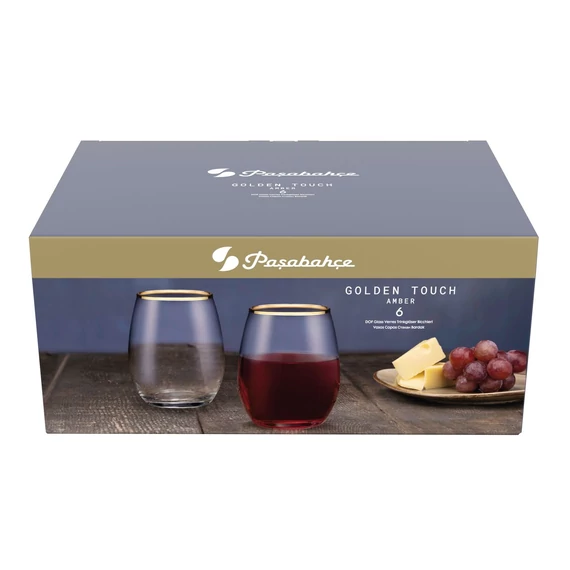 Pasabahce Amber vizes pohár szett 570 ml 6 darabos arany