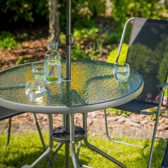 Patio Madura Kerti Bútor Garnitúra (4 Szék, Asztal, Napernyő)