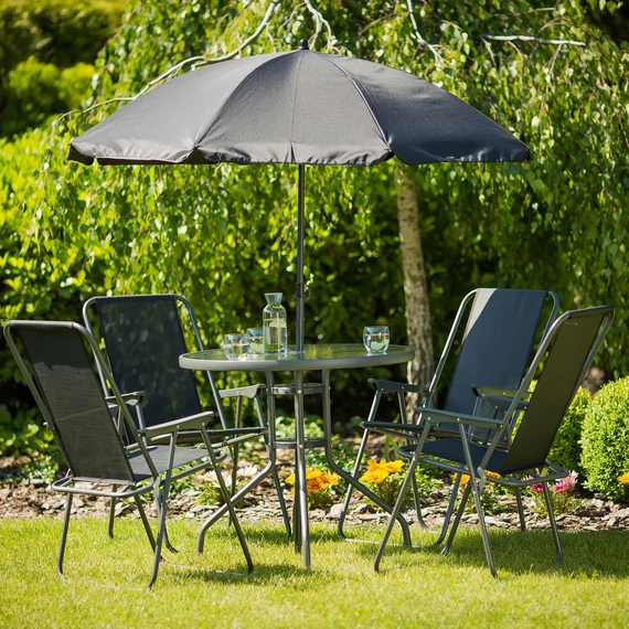 Patio Madura Kerti Bútor Garnitúra (4 Szék, Asztal, Napernyő)