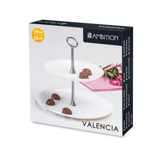 Ambition Valencia 2 emeletes kínálótál fehér