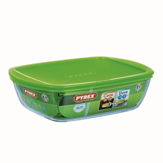 Pyrex Cook&Store sütőtál műanyag tetővel 28x20 cm 2.5 l