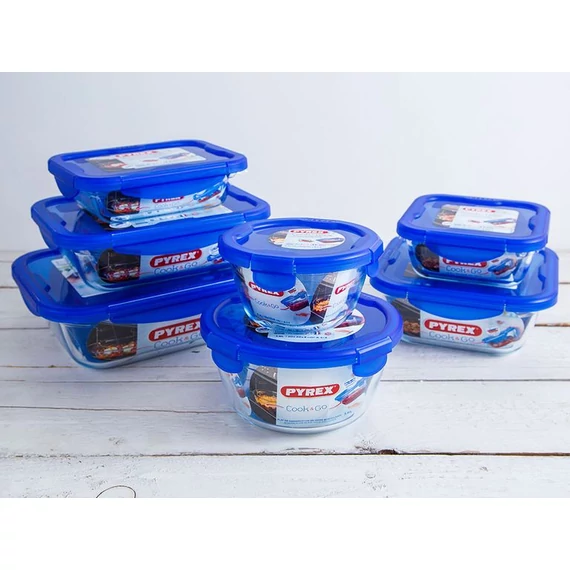 Pyrex Cook&Go sütőtál műanyag tetővel 21.6x21.6 cm 1.9 l