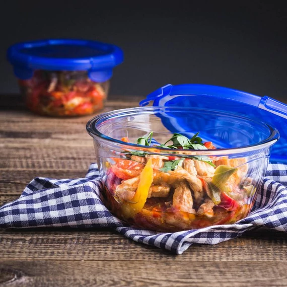 Pyrex Cook&Go hőálló üvegtál műanyag tetővel 15 cm 0.7 l