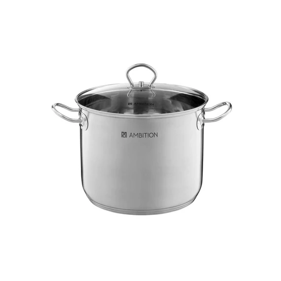 Ambition Acero magas lábas üveg fedővel 28 cm 13.5 l