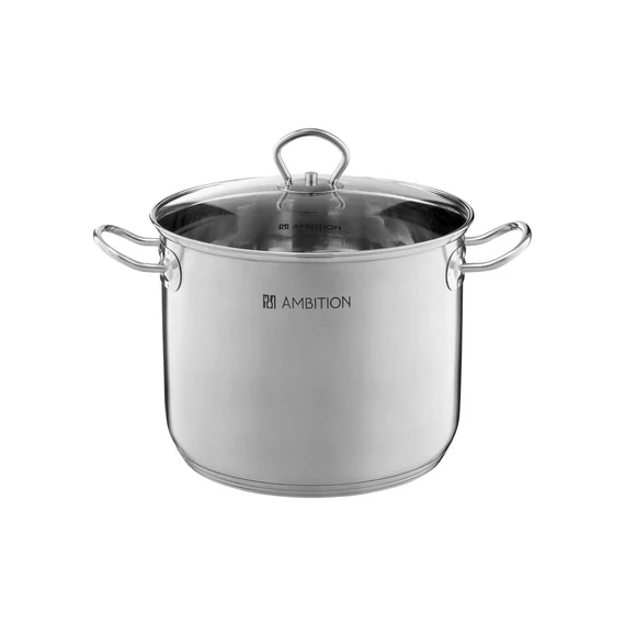 Ambition Acero magas lábas üveg fedővel 30 cm 16 l