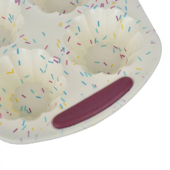 Ambition Felice muffin forma szilikon 30x20.5 cm krém merevítéssel